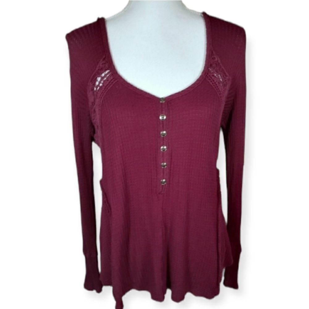 HAUTE PROJECT PLUM BOHO-INSPIRED LONG SLEEVE SHIRT SZ.M EUC